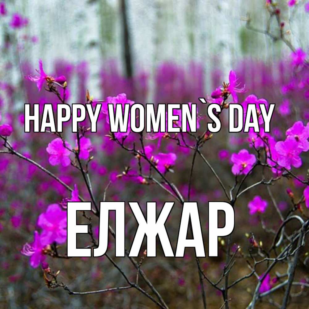 Greetings card с именем, Елжар happy women`s day дикие цветы Greetings with text for free download 
